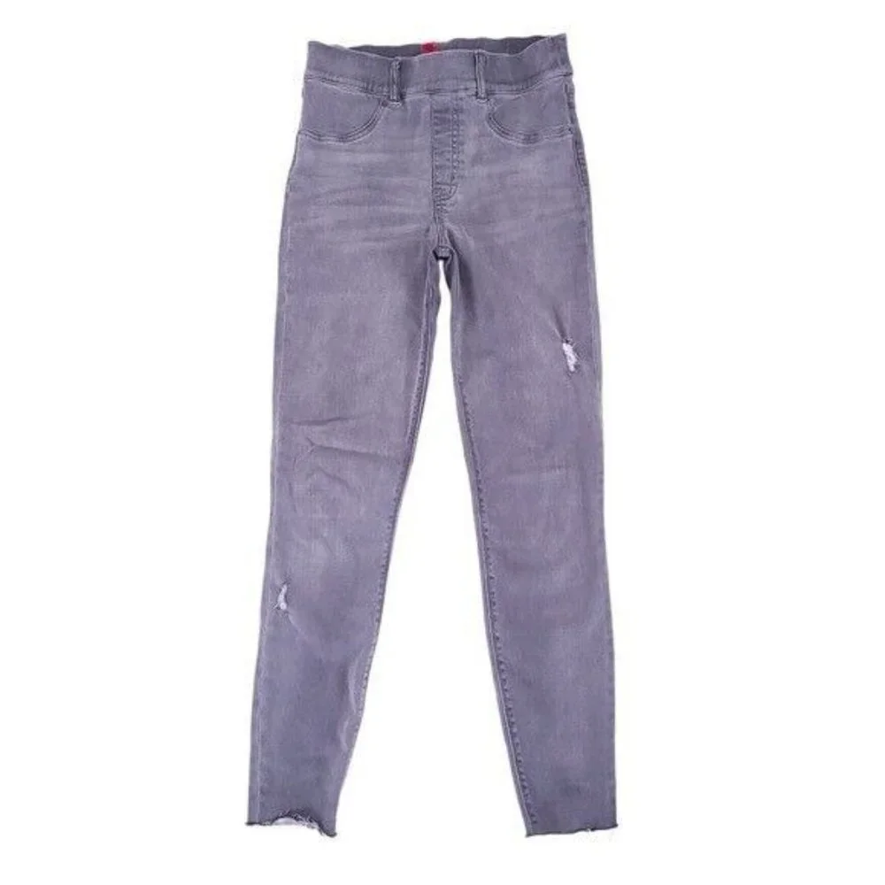 Spanx Womens Gray High Rise Skinny Ankle Pull On Jeans S